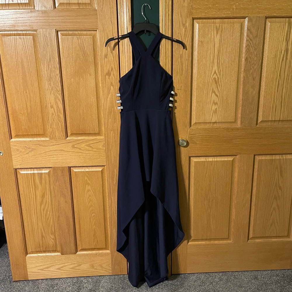 Sleeveless High-Low Evening Gown